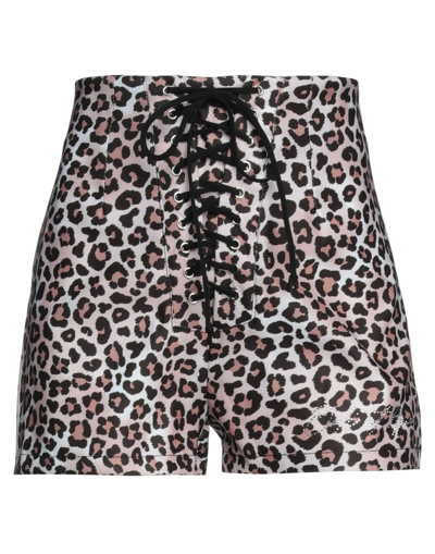 Odi Et Amo Woman Shorts & Bermuda Shorts Brown Size S Polyester, Elastane