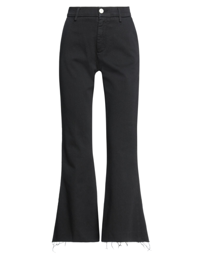 People (+)  Woman Pants Black Size 27 Cotton, Elastomultiester, Elastane