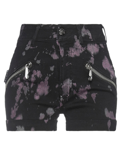 Philipp Plein Denim Shorts In Black