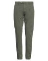 Giampaolo Man Pants Military Green Size 38 Cotton, Linen