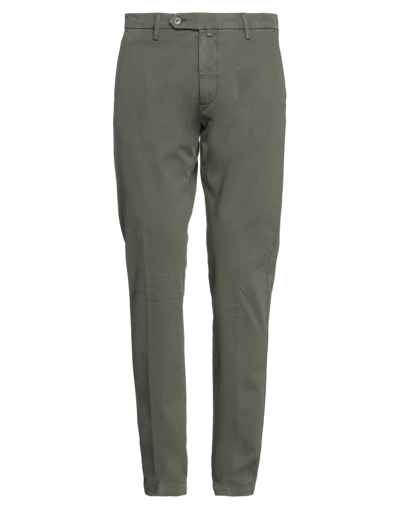 Giampaolo Man Pants Military Green Size 40 Cotton, Linen