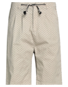 Bl.11  Block Eleven Bl.11 Block Eleven Man Shorts & Bermuda Shorts Beige Size 26 Cotton, Elastane