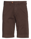 Seventy Sergio Tegon Man Shorts & Bermuda Shorts Dark Brown Size 28 Cotton, Elastane