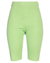 Circus Hotel Woman Shorts & Bermuda Shorts Acid Green Size 4 Viscose, Polyester