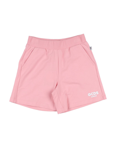 Gcds Mini Gcds Kids Girl S Pink Cotton Shorts With Logo Print