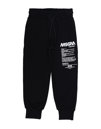 Msgm Kids' Logo-print Jersey Track Pants In Black