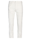 People (+)  Man Pants White Size 34 Cotton, Elastane In White