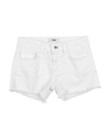 Msgm Kids' Denim Shorts In White
