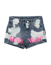 Gcds Mini Toddler Girl Denim Shorts Blue Size 6 Cotton In Blue