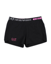 EA7 EA7 TODDLER GIRL SHORTS & BERMUDA SHORTS BLACK SIZE 6 COTTON, ELASTANE, POLYAMIDE, RUBBER, POLYESTER