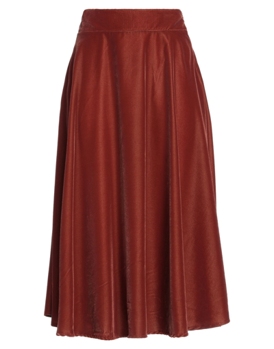 Angela Davis Midi Skirts In Brown