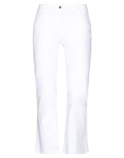 19.70 Nineteen Seventy Woman Pants White Size 2 Cotton, Elastane