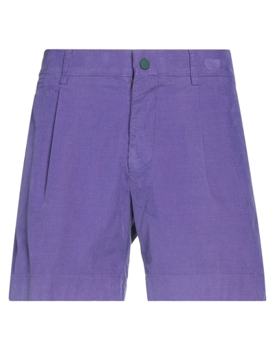 Berwich Man Shorts & Bermuda Shorts Light Purple Size S Cotton, Elastane