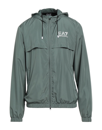 Ea7 Jackets In Sage Green