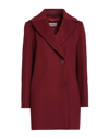 CINZIA ROCCA CINZIA ROCCA WOMAN COAT BURGUNDY SIZE 8 WOOL, POLYAMIDE, CASHMERE