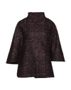 Cinzia Rocca Woman Capes & Ponchos Deep Purple Size 6 Mohair Wool, Wool, Silk, Polyamide
