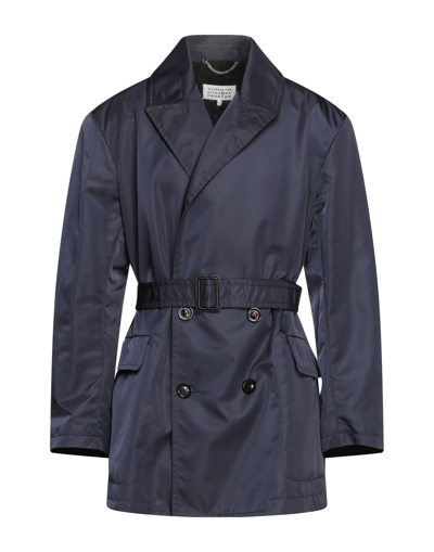 Maison Margiela Overcoats In Blue