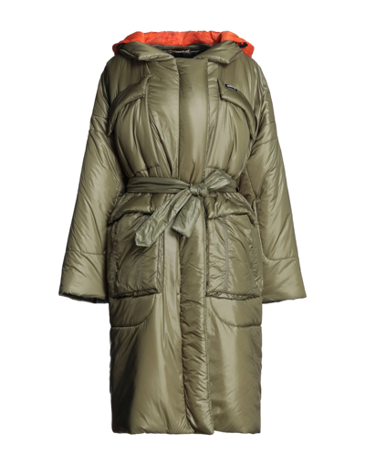 Versace Down Jackets In Sage Green