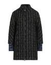 CINZIA ROCCA CINZIA ROCCA WOMAN COAT MIDNIGHT BLUE SIZE 6 WOOL, POLYAMIDE, SILK, POLYESTER, VISCOSE