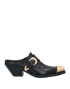 Versace Woman Mules & Clogs Black Size 9.5 Soft Leather In Black