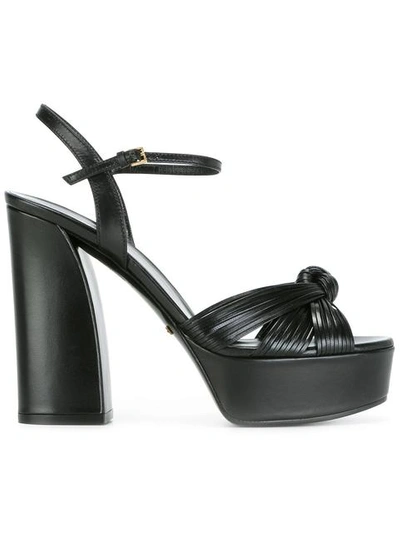 Gucci 'allie' Platform Peep Toe Sandal (women) In Nero