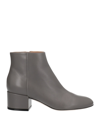 SERGIO ROSSI SERGIO ROSSI WOMAN ANKLE BOOTS GREY SIZE 9 SOFT LEATHER