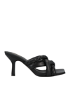 Ash Woman Sandals Black Size 6 Soft Leather In Black