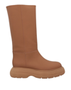 GIA COUTURE GIA COUTURE WOMAN BOOT CAMEL SIZE 8 CALFSKIN