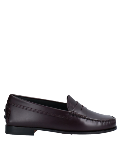 Tod's Kids' Loafers In Maroon
