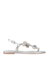 Caffenero Toe Strap Sandals In Light Grey
