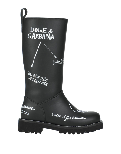 Dolce & Gabbana Kids' Knee Boots In Black