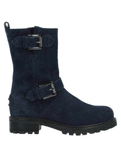 Tod's Kids' Ankle Boots In Dark Blue