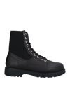 Diesel High Boot Man Black Leather Elegant In Black