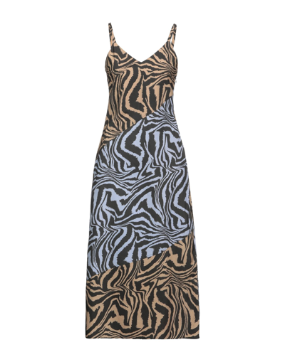Ahluwalia X Ganni Midi Dresses In Beige