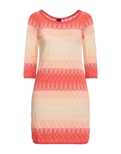 Pinko Woman Mini Dress Coral Size Onesize Linen, Cotton In Red