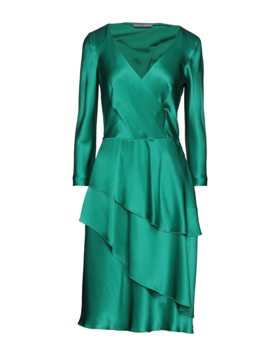 Alberta Ferretti Midi Dresses In Emerald Green
