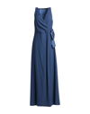 CARLA G. CARLA G. WOMAN MAXI DRESS BLUE SIZE 8 ACETATE, VISCOSE, ELASTANE