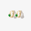 ADINA REYTER 14K YELLOW GOLD TRIO EMERALD AND DIAMOND HUGGIE EARRINGS,E1198EMTY1418468444