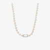Eéra 18kt White Gold Diamond And Pearl Necklace In Silver