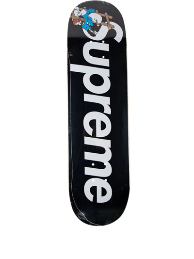 Supreme Smurfs Skateboard Deck In Schwarz