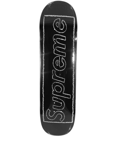 Supreme X Kaws Chalk Logo Skateboard Deck In Black