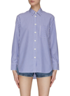 Rag & Bone Mismatching Pocket Striped Cotton Shirt In Blue