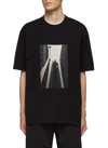 SONG FOR THE MUTE ESCALATOR PRINT COTTON OVERSIZED CREWNECK T-SHIRT