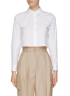 Theory Cropped Classic Button Down Shirt In White