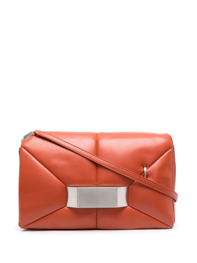 Rick Owens Big Quilted Griffin Messenger Bag In Orange