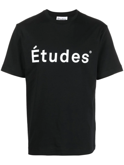 Etudes Studio Logo-print Organic Cotton T-shirt In Black