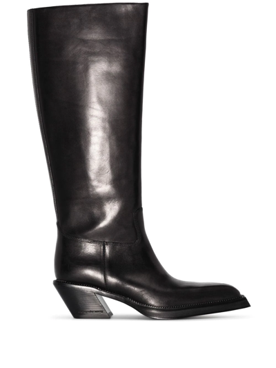 Alexander Wang Black Donovan 55 Leather Knee-high Boots