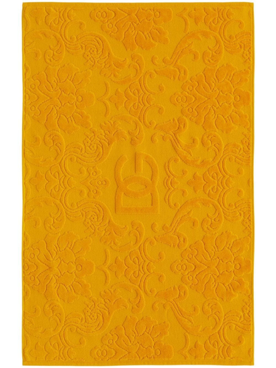 Dolce & Gabbana Logo Jacquard Bath Mat In Gelb