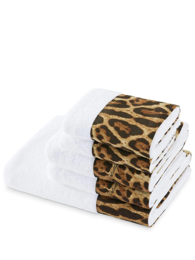 DOLCE & GABBANA SET OF FIVE TERRY COTTON TOWELS