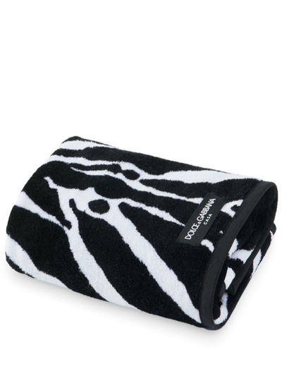 Dolce & Gabbana Terry Cotton Guest Towel In Schwarz